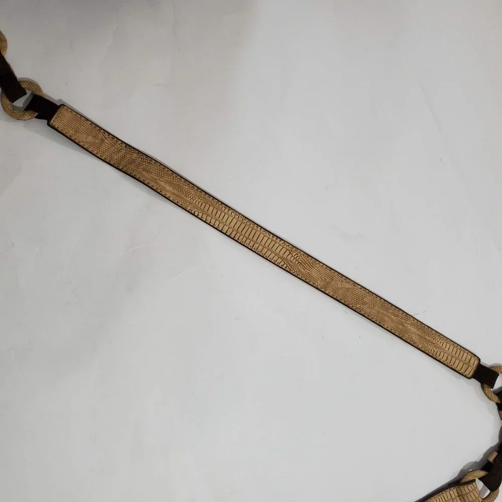 NWT Chico's Belt Skinny Faux Leather Boho Western Circle Stretchy Medium